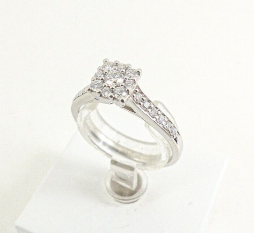 9ct gold diamond ring white - diamond,