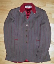 Ladies Grey & Red Pinstripe