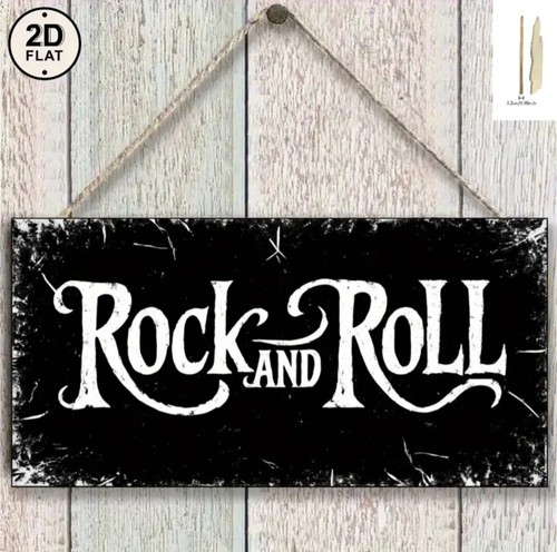 Wooden rock and roll sign - wooden,