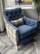 Bespoke Reupholstered Accent Chair & Scatter Cushion  - Moon Fabric