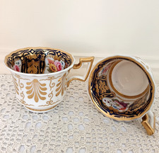 Ridgway Pair of Antique Teacups C. 1825 19th Century 2/1043 Gold Regency