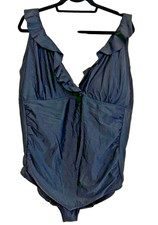 Joules Black Ruffle Swimsuit Size 24. Padded Support Bust. 