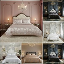 Jacquard Duvet Cover Sets Floral Damask Quilt Covers Soft Bed Linen Bedding Sets