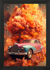 Exploding Tatra car Framed