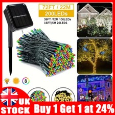 50/100/200/500 LED Solar Power Fairy Garden Lights String Outdoor Xmas Tree Lamp