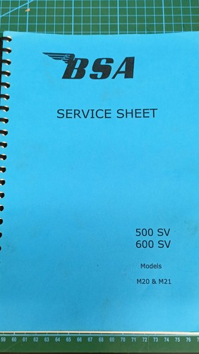 Bsa m20 m21 service - service, sheets