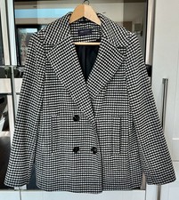 Marks & Spencer Double Breasted Dogtooth Wool Blend Jacket - Women’s Size 10