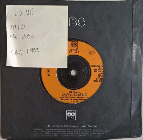 Toto africa vinyl record - africa,
