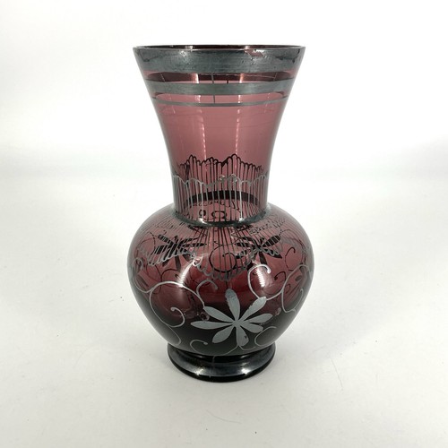 Vintage amethyst glass vase - vintage,