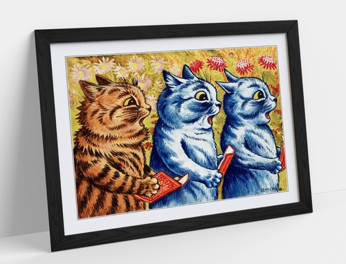 Three cats singing louis wain - cats,
