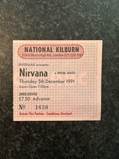 Nirvana Rare Ticket 1991 London National Kilburn
