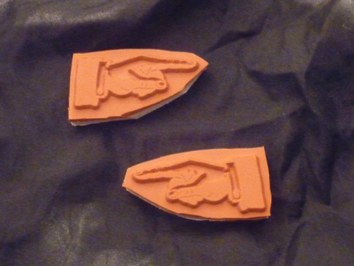 Pointing fingers rubber - fingers, stamps