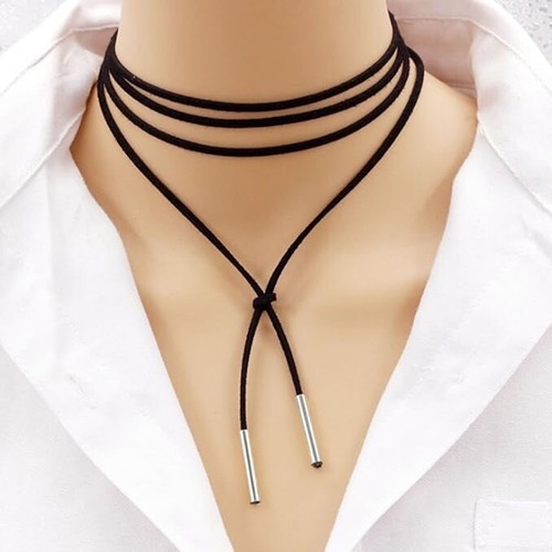 Suede leather choker - choker, necklace