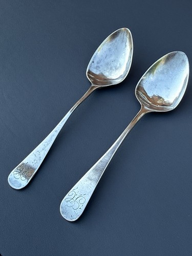 Pair antique solid sterling - pair,