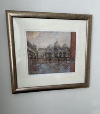 Venice St Marks Square Scene, Watercolour, Framed Local Artist Painting. Mint 