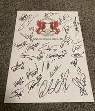 Leyton Orient Football Club 2025/26 Signed Sheet By 27 players  Ballard Simkin