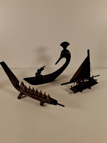 Hand carved wooden boat - hand,