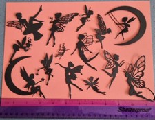14 Black Die Cut Fairies/Fairy
