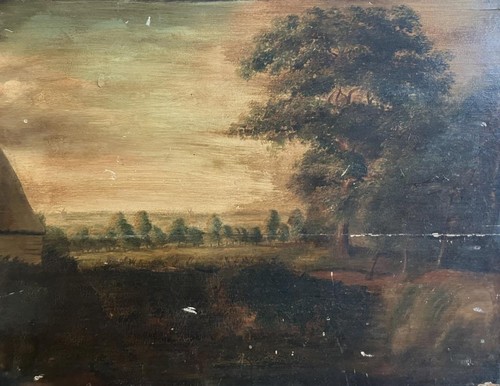Antique oil painting early - antique,