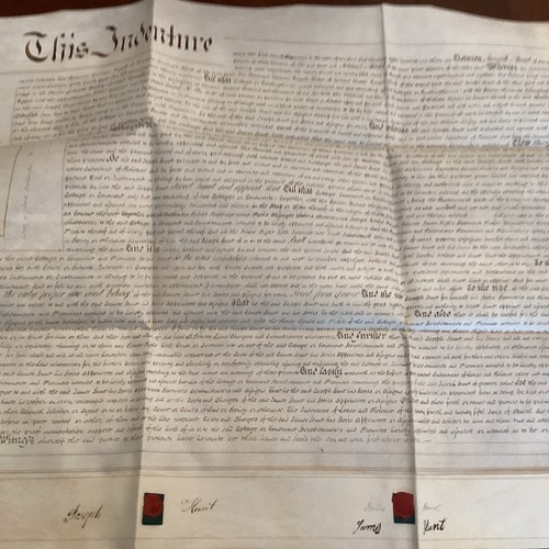 1836 english vellum indenture - english,