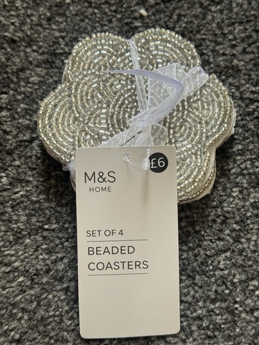 Silver beaded coasters - coasters, of