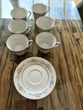 Noritake Melissa 3080 Porcelain China Tea Cups and Saucers Set of 6