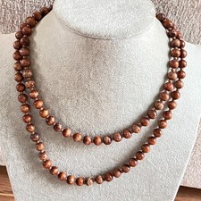Wooden bead necklace 112 cm vintage wood beaded long costume jewellery