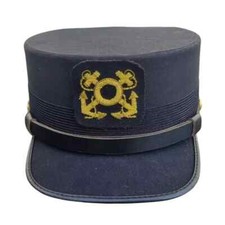 Yacht Skipper Yachting Hat – Replica Captain Cap with Badge Nautical Maritime