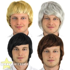 MALE WIGS VARIETY OF COLOURS FANCY DRESS ACCESSORY 50'S 60'S HAIRPIECE MALE
