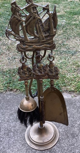 Brass fireside companion set - fireside,