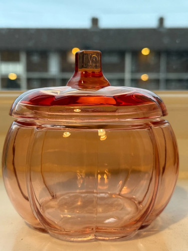 Vintage orange glass pumpkin - vintage,