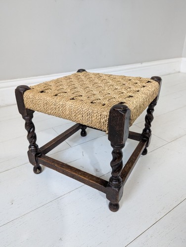 Vintage foot stool seat wooden - foot,