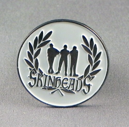 White skinheads enamel - skinheads, pin