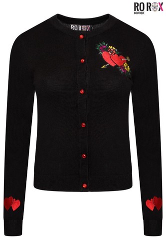 Heart embroidery gothic knit - embroidery,