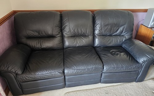 Black leather reclining - reclining, 3