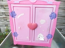 BAB Build A Bear Workshop Pink Wardrobe  With Rail, Shelves And Hook