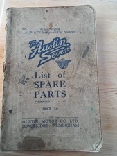 Austin 7 List of spare parts (early)