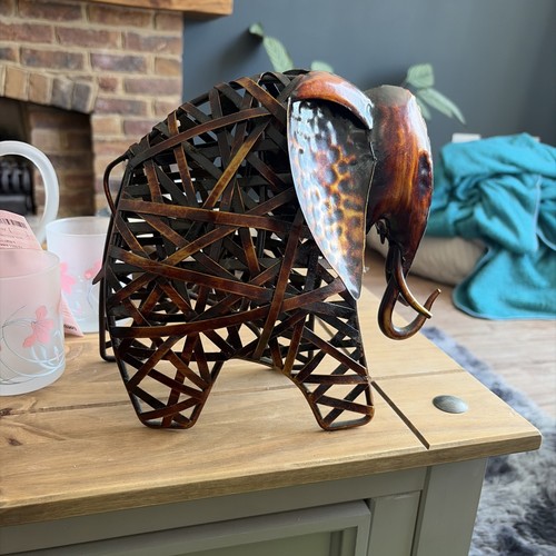 Metal elephant sculpture - elephant,