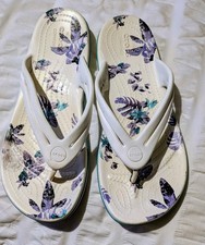 Ladies White Crocs Floral