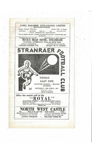 1966 stranraer east fife - v,