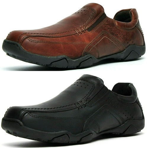 Mens new leather slip - slip, on