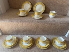 6 Art Deco Minton Demitasse Coffee Cup/Saucer/Plate Trios + Spare Cup, Pat PA373