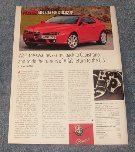 2009 alfa romeo brera info - 2009, q4