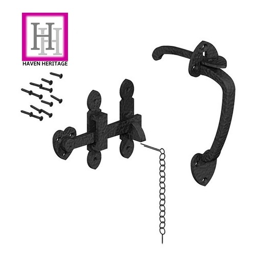 Thumb latch black - latch, cast