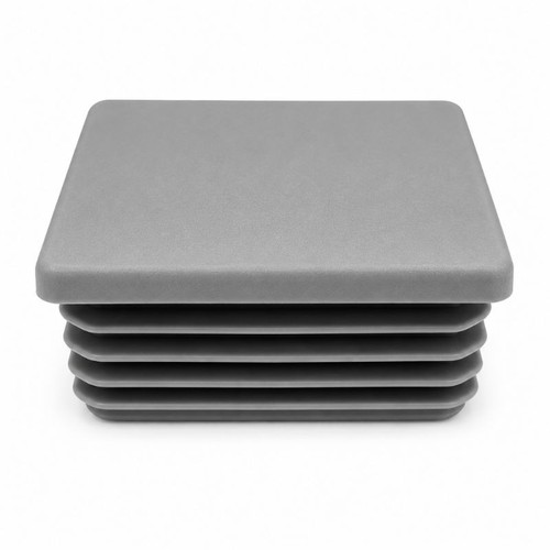 Grey square tube end - square, caps