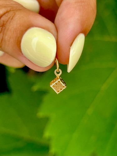Vintage 9ct yellow gold dice - vintage,