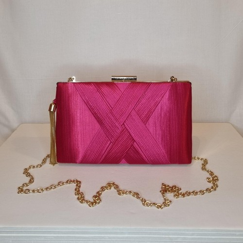 Fuschia pink ruched satin - pink,