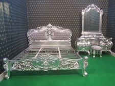 French style BESPOKE Custom made Any Size Rococo Bed set  any colour shabby chic