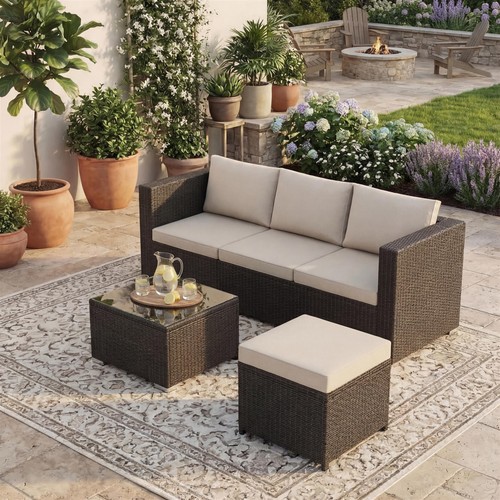 Rattan garden furniture - garden,