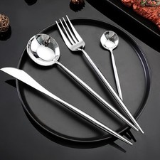 24 Piece Stainless Steel Cutlery Set for 6 People - Modern Elegance Style